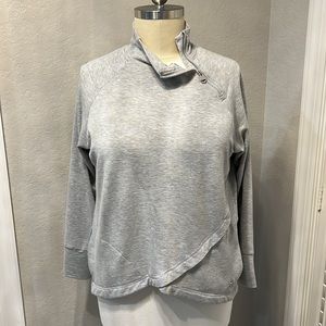 Jones NY | Grey Zip Neck Sweatshirt with Pockets